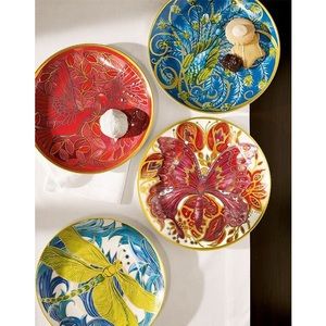 Pottery Barn Art Nouveau Salad Appetizer Plates.